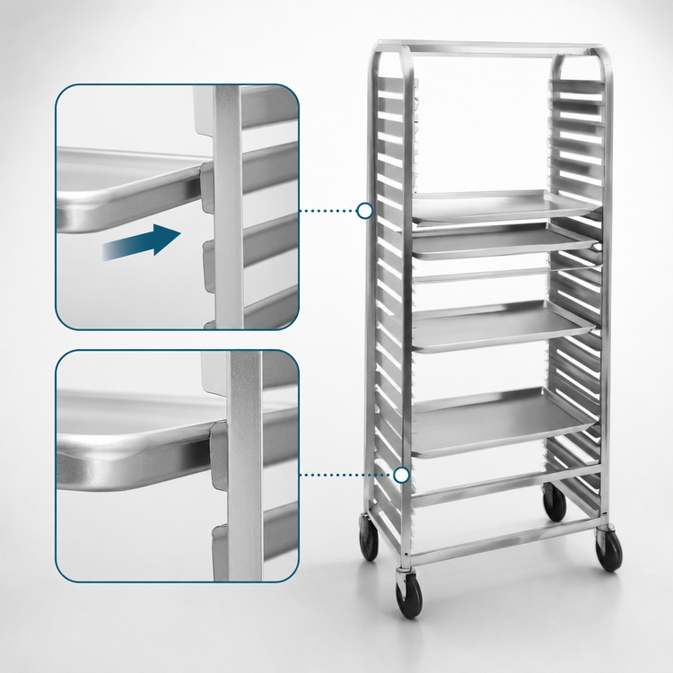 Product image #3 for Channel Manufacturing Channel Slide Standard-Series Side-Load Aluminum Bun Pan Rack, 39-Pan Capacity