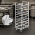 Thumbnail image #3 for Channel Aluminum Single-Section Cafeteria Tray Rack with 5-Inch Swivel Casters, Standard Series, 36-Inch Height, End Load, 8-Tray Capacity