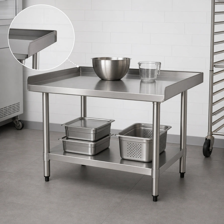 Work Surface With Upturned Edges