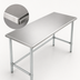 Thumbnail image #3 for 60 Inch x 18 Inch 18-Gauge Stainless Steel Work Table with Galvanized Legs and Rounded Edges