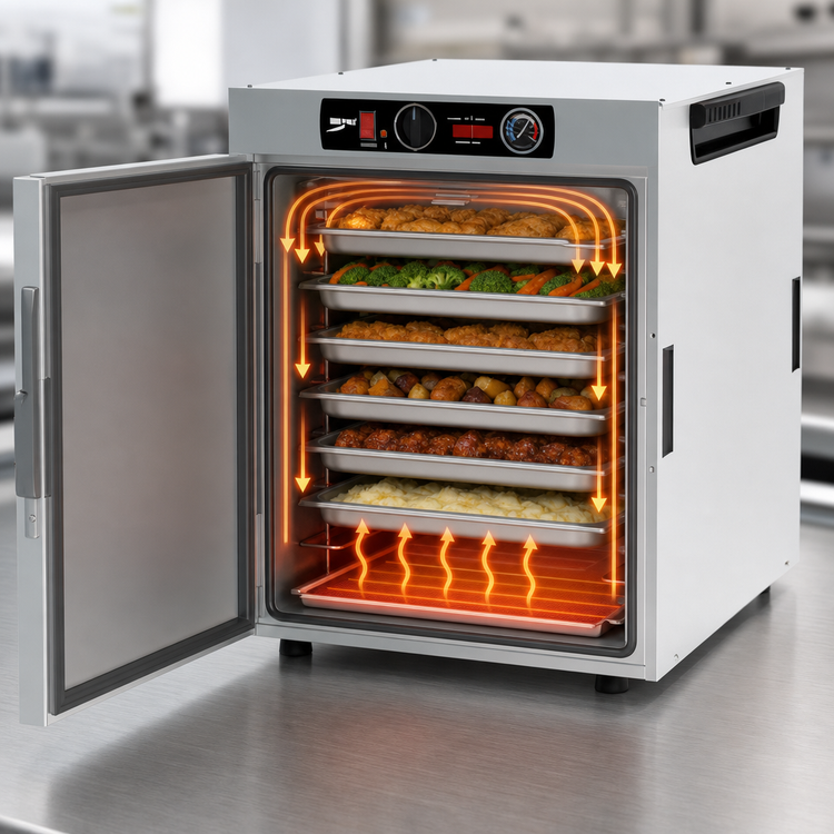 Product image #4 for Metro HotBlox Wide 8-Pan Countertop Stackable Insulated Holding Cabinet with Solid Door and Analog Controls