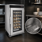 Thumbnail image #3 for Hatco Flav-R-Savor® FSHC-12W1 Humidified Holding Cabinet, Single Clear Door, 12 Full-Size Sheet Pans, Stainless Steel, Casters