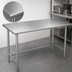 Thumbnail image #3 for Advance Tabco 84 Inch x 24 Inch 16-Gauge 304 Stainless Steel Flat Top Open Base Work Table