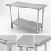 Thumbnail image #3 for Advance Tabco Special Value Series 60 Inch x 36 Inch Flat Top Work Table with 16 Gauge 430 Stainless Steel Top and Adjustable Galvanized Undershelf