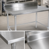 Thumbnail image #3 for John Boos Stallion 84-Inch Stainless Steel Work Table with 5-Inch Backsplash and Safety Edge