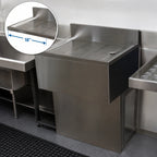 Thumbnail image #3 for BK Resources UBB-18-DB36 36-Inch x 18-Inch Underbar Stainless Steel Drain Board with Drain, Open Base