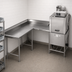 Thumbnail image #3 for Eagle Group Corner Clean Dishtable, 72 Inch Machine-to-Corner x 60 Inch Corner-to-End, 30 Inch Deep, 16-Gauge 304 Stainless Steel Top