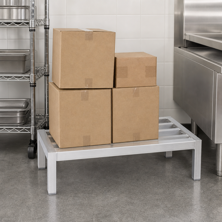 Product image #3 for New Age Heavy Duty Aluminum Dunnage Rack, 48 Inch W x 24 Inch D x 8 Inch H, 2500 lb. Capacity