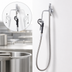 Thumbnail image #3 for T&S Brass Wall-Mount Swivel Pot & Kettle Filler Faucet with Hook Nozzle, 36-Inch Stainless Steel Flex Hose, and Vacuum Breaker