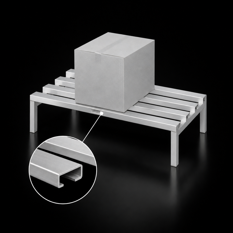 Product image #3 for Channel Manufacturing Standard Series C-Channel Aluminum Dunnage Rack, 42 x 24 x 12 Inches, 2,500 lb. Capacity