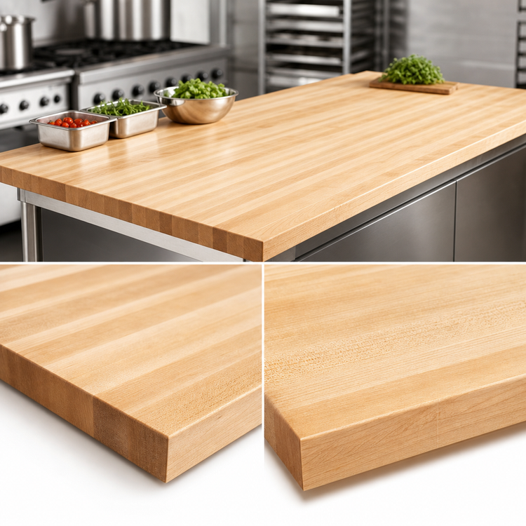 Product image #3 for John Boos Boos Block Northern Hard Rock Maple Edge Grain Kitchen Countertop, 60 x 42 x 1-1/2 Inch, Penetrating Oil Finish