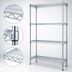 Thumbnail image #3 for EAGLEbrite 4-Tier Wire Shelving Starter Unit with QuadTruss Shelves, 30 x 21 x 63 Inches, Zinc Finish