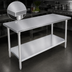 Thumbnail image #3 for 84 Inch x 36 Inch 16-Gauge Stainless Steel Top Work Table with Stallion Safety Edge and Galvanized Undershelf
