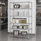 Thumbnail image #3 for Quantum WR74-1836S-5 5-Shelf 304 Stainless Steel Wire Shelving Starter Kit, 36"W x 18"D x 74"H, Stationary