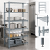 Thumbnail image #4 for Quantum Stationary Wire Shelving Starter Kit, 30 x 18 x 86 Inches, 5-Shelf, Gray Epoxy Antimicrobial Finish
