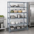 Thumbnail image #3 for Quantum WR86-1454GY-5 Stationary Wire Shelving Starter Unit, 54W x 86H x 12D, 5 Shelves, Gray Epoxy Antimicrobial Finish