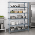 Thumbnail image #3 for Quantum Stationary Wire Shelving Starter Kit, 54-Inch Wide x 86-Inch High, 5 Shelves, Gray Epoxy Antimicrobial Finish