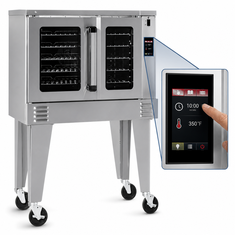 Product image #3 for Southbend Platinum Single-Deck Standard-Depth Electric Convection Oven, 7.5 kW, Touchscreen, Dependent Doors, Ventless