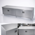 Thumbnail image #3 for Advance Tabco 96-Inch x 30-Inch Flat Top 14-Gauge 304 Stainless Steel Enclosed Work Table with Cabinet Base and Hinged Doors