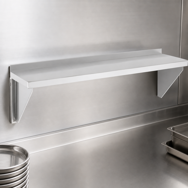 Product image #3 for Channel 48 Inch x 12 Inch 300 Series Stainless Steel Solid Knock-Down Wall Shelf