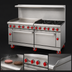 Thumbnail image #3 for American Range 72-Inch Gas Restaurant Range with 48-Inch Griddle, 4 Open Burners, Convection Oven, and Standard Oven