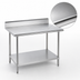Thumbnail image #3 for Advance Tabco 48 x 30 Inch Stainless Steel Work Table with 5-Inch Backsplash and Adjustable Undershelf