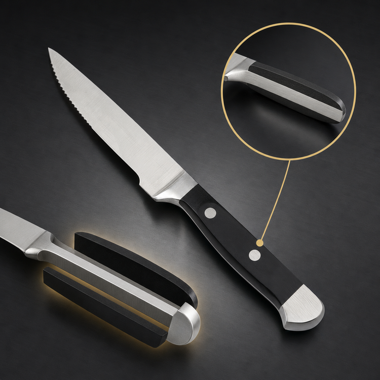 Product image #3 for American Metalcraft Jumbo Full Tang Steak Knife, 5-1/8 Inch Blade, 10-1/4 Inch Overall
