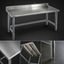 Thumbnail image #3 for Deluxe Series 84-Inch x 24-Inch Stainless Steel Work Table with 4-1/2-Inch Backsplash and Galvanized Tubular Base