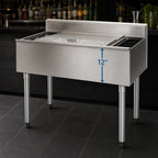 Thumbnail image #3 for Eagle Group 1800 Series B3CT-12D-18-7 36-Inch Underbar Cocktail Unit with 12-Inch Insulated Ice Bin, 7-Circuit Cold Plate and 8 Bottle Wells