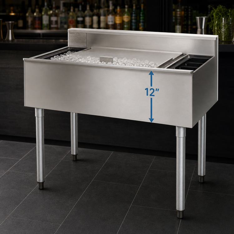 Product image #3 for Eagle Group 1800 Series 36-Inch Underbar Cocktail Unit with 12-Inch Insulated Ice Bin and 7-Circuit Cold Plate