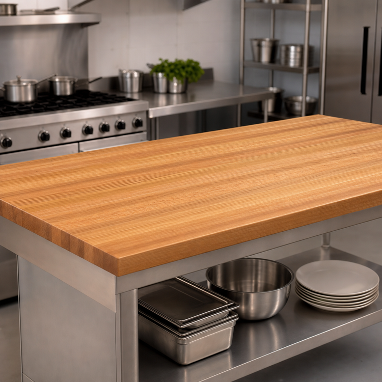 Product image #3 for John Boos Appalachian Red Oak Island Countertop, 120 x 48 Inch, Varnique Finish