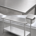 Thumbnail image #3 for Advance Tabco 84-Inch x 30-Inch 16 Gauge 430 Stainless Steel Flat Top Work Table with Galvanized Undershelf and Legs