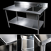 Thumbnail image #3 for John Boos 72-Inch 16-Gauge Stainless Steel Prep Table With Right Sink Bowl, 5-Inch Backsplash, and Undershelf