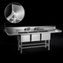 Thumbnail image #3 for Spec-Master FN Series Coved Corner Three-Compartment Sink with 24-Inch Right Drainboard, 91-1/2 Inch Wide, 14-Gauge 300-Series Stainless Steel