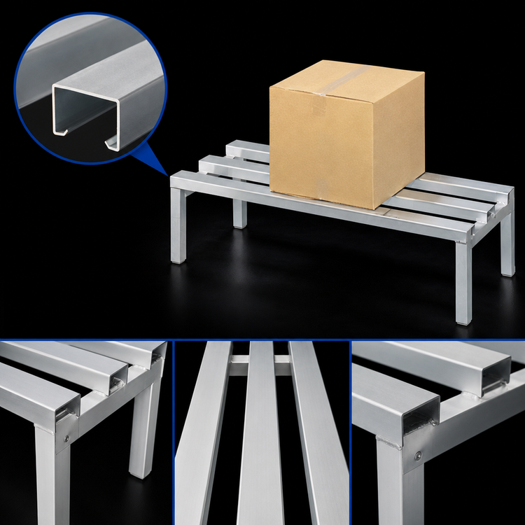 Product image #3 for Channel Manufacturing Promo Series C-Channel Aluminum Dunnage Rack, 48 x 20 x 12 Inches, 2,200 lb. Capacity
