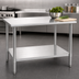 Thumbnail image #3 for 48 x 24 Inch Budget Series Flat Top Work Table with 430 Stainless Steel Top and Adjustable Undershelf