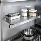 Thumbnail image #4 for Eagle Group Quik-Set SHDS2436SF 36 x 24 Inch Solid Flat Stainless Steel Shelf with Marine Edge, 1,000 lb. Capacity