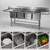 Thumbnail image #3 for Eagle Spec-Master FN Series Coved Corner Four-Compartment Sink with 18-Inch Left-Hand Drainboard