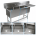 Thumbnail image #3 for John Boos Pro-Bowl 3-Compartment Sink with Right Drainboard, 20