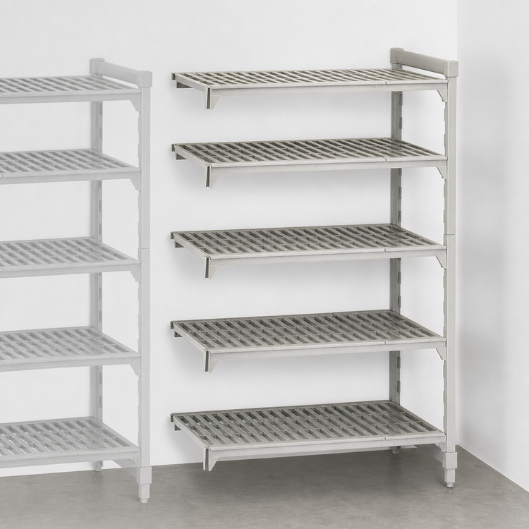 Product image #4 for Cambro Camshelving Premium 5-Tier Stationary Add-On Polymer Shelving Unit, 18 x 48 x 64 Inches