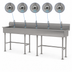 Thumbnail image #3 for Advance Tabco 100-Inch 5-Station Freestanding Multiwash Hand Sink with 5 Electronic Faucets