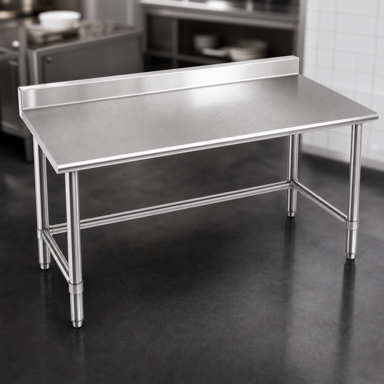 Product image #3 for Eagle Group Spec-Master 48-Inch x 24-Inch 14-Gauge 300-Series Stainless Steel Work Table with 4-1/2-Inch Backsplash