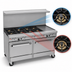 Thumbnail image #3 for Southbend Ultimate 60-Inch Commercial Gas Combination Range with 5 Burners, 24-Inch Griddle/Broiler, Standard Oven, and Cabinet Base