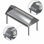 Thumbnail image #3 for John Boos DTSS-3084-S 84-Inch Double-Sided Solid Stainless Steel Sorting Shelf for Soiled Dish Tables, Table/Wall Mounted