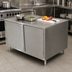 Thumbnail image #3 for BK Resources 304 Stainless Steel Chef Table with Cabinet Base, Hinged Doors & Lock, 48 x 30 x 34-3/4 Inches