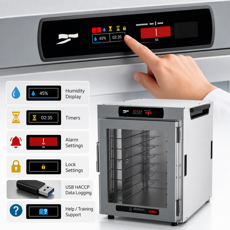 Product image #4 for Metro HotBlox Wide 8-Pan Countertop Hot Food Holding Cabinet with Clear Door and Digital Touchscreen Controls