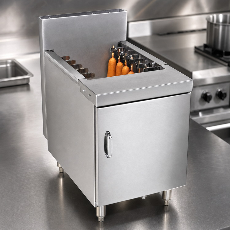 Product image #3 for Comstock-Castle Countertop Gas Corn Dog Fryer, 16-Inch Wide, Stainless Steel, 80,000 BTU