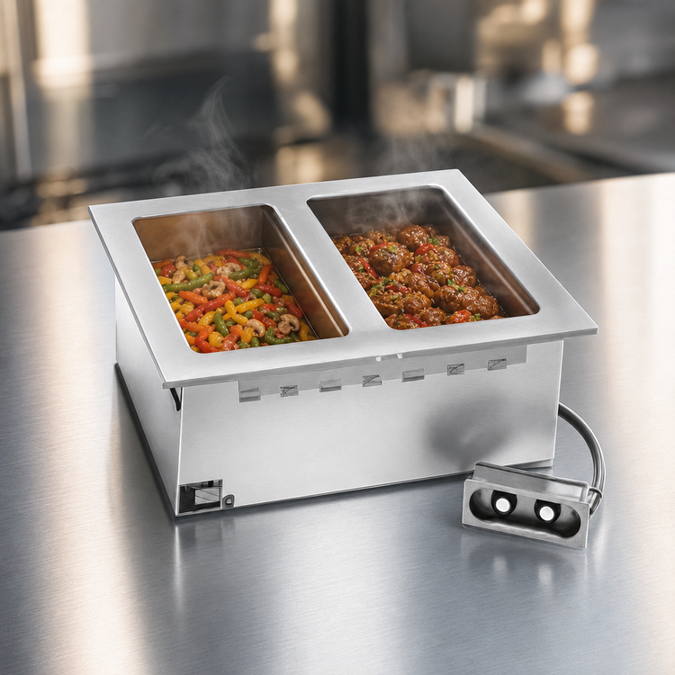 Product image #3 for Eagle Group Electric Drop-In Dry Hot Food Well Unit, 2 Full-Size 12" x 20" Wells, 208V