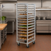 Thumbnail image #3 for Aluminum Fixed Angle Pan Rack for 18 Full-Size Trays with 5-Inch Casters