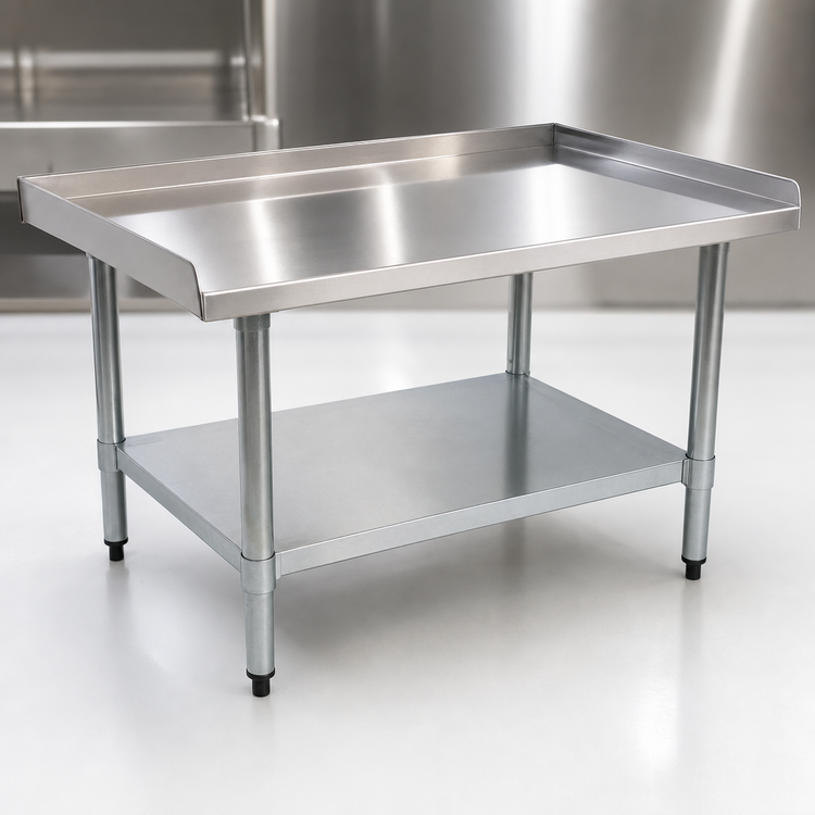 Product image #3 for BlendPort 24-Inch x 30-Inch Stainless Steel Top Equipment Stand with Galvanized Legs and Adjustable Undershelf